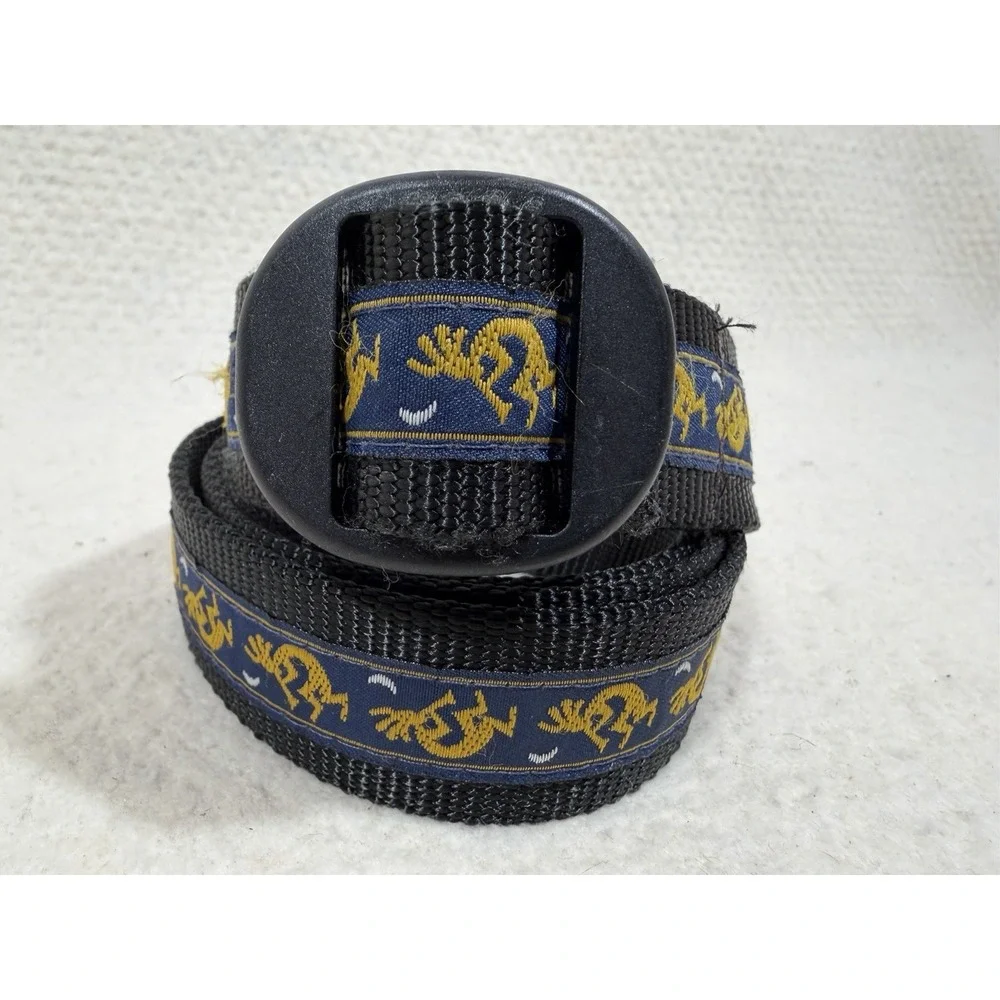 Timberland Kokopelli Belt 36 Black Woven Embroidered Western 1 Inch